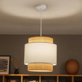 Brilagi - Lustră LED suspendată pe cablu CERIA 1xE27/40W/230V Ø 40 cm bej/alb