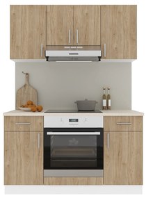 Set haaus V5, Lemn Natural/Alb, Blat Thermo 28 mm, L 140 cm