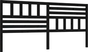 vidaXL Tăblie de pat, negru, 186x4x100 cm, lemn masiv de pin