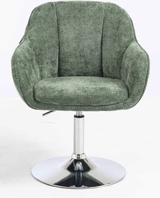 HR2055N Scaun Verde Salvie Grid Premium cu Bază Cromata