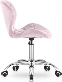 OFERTA Scaun de birou roz pudra AVOLA VELVET II. calitate