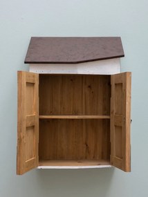 Dulăpior de perete din lemn de Paulownia și metal, „Fisherman House”