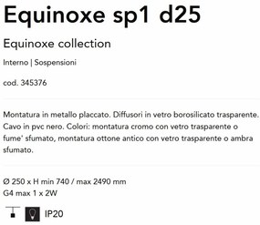Pendul EQUINOXE SP1 D25 crom/ faded smoky