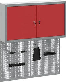 vidaXL Set dulap de unelte 3 pcs Roșu Oțel vopsit electrostatic