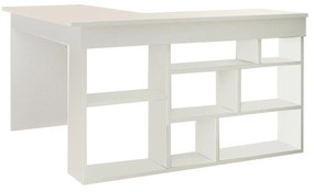 Birou Zellow Tip L cu Rafturi, 129 x 72 x 120 cm