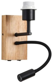 Veioză LED flexibilă Brilagi NUBILA WOOD 1xE27/25W/230V + LED/3W stejar/negru