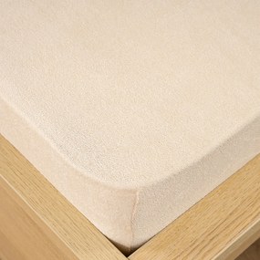 Cearșaf de pat 4Home, din bumbac frotir, bej, 90 x 200 cm
