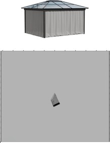 Outsunny Perdea de schimb pentru pavilion, set de 4, pentru pavilioane 3x3m, 302x205cm, Gri deschis | Aosom Romania