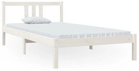 814875 vidaXL Cadru de pat, alb, 100x200 cm, lemn masiv de pin