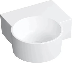 Lavoar suspendat Omnires Ovo M+ finisaj alb mat 33.5 cm dreapta