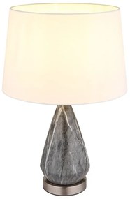 Veioza/Lampa de masa design decorativ KISA nickel/alb