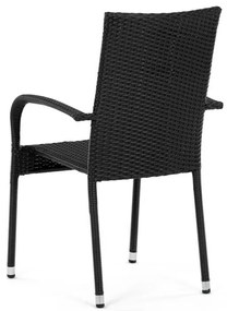 Autronic Scaun de grădină, metal, polyratan,negru, A ZC-S2113 BK