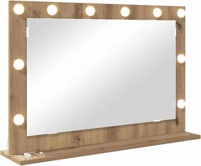 vidaXL Oglindă de toaletă cu oglindă Stejar Artizanal 80 x 55 x 18 cm