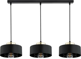Brilagi - Lustră suspendată pe cablu SPRING 3xE27/60W/230V negru/auriu