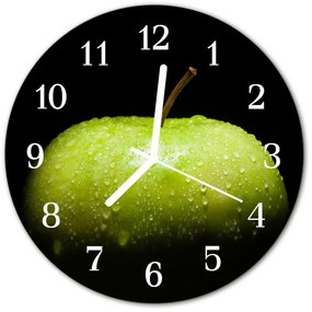 Ceas de perete din sticla rotund Apple a Bucătărie Verde