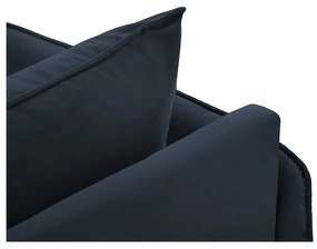 Șezlong albastru închis cu tapițerie din catifea (cu colțar pe partea stângă ) Vienna – Cosmopolitan Design