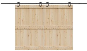 vidaXL Set feronerie pentru uși glisante, negru, 400 cm, oțel
