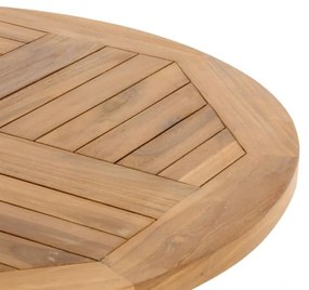 Masă rotundă de grădină DIVERO din lemn de tec, Ø 80 cm
