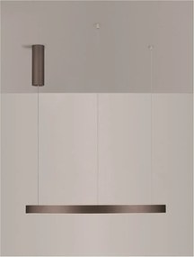 Lustra LED circulara ELOWEN 80cm, maro