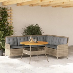 vidaXL Set canapele de grădină cu perne, 2 piese, bej, poliratan