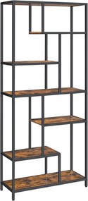 Biblioteca de design TAYLOR 180x80 cm, maro rustic
