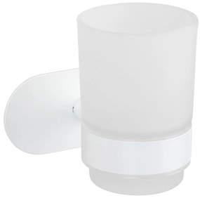 Suport pentru periuța de dinți alb autoadeziv din sticlă Orea – Wenko