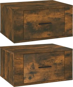 vidaXL Noptiere de perete, 2 buc., stejar fumuriu, 50x36x25 cm