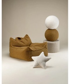 Fotoliu puf pentru copii maro cu tapițerie din țesătură bouclé Chair – Wigiwama