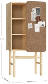 Bibliotecă din lemn de pin cu avizier Karup Design Slide