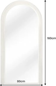 Oglinda de perete decorativa Art Deco 160cm, alb