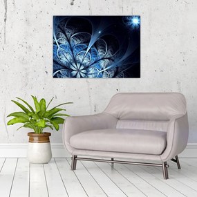 Tablou pe sticlă - Floare albastru închis (70x50 cm)
