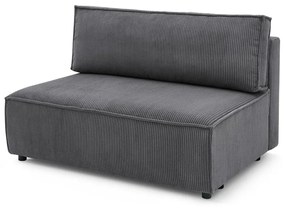 Modul pentru canapea gri închis cu tapițerie din catifea reiată (de mijloc) Nihad modular – Bobochic Paris