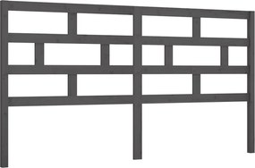 vidaXL Tăblie de pat, gri, 206x4x100 cm, lemn masiv de pin