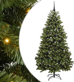 vidaXL Brad de Crăciun artificial cu 300 LED Verde 210 cm PVC și Metal