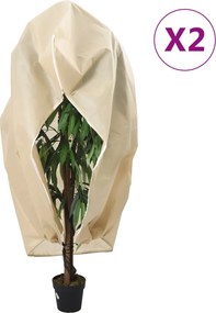 vidaXL Protecție de fleece plante cu fermoar 2 buc 70 g/m² 1,2x1,8 m