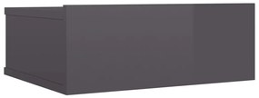 800322 vidaXL Noptieră suspendată, gri extralucios, 40x30x15 cm, PAL