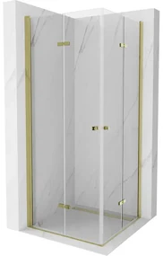Mexen Lima Duo cabină de duș pliabilă 80 x 80 cm, transparent, Aurie - 856-080-080-50-00-02