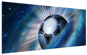 Tablou cu mingea de fotbal în Univers (120x50 cm), în 40 de alte dimensiuni noi