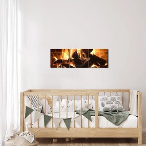 Tablou - Foc (cu ceas) (90x30 cm)