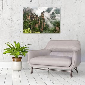 Tablou pe sticlă - Parcul Național Zhangjiajie, China (70x50 cm)