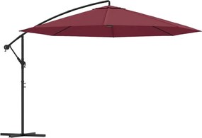 vidaXL Umbrelă consolă de grădină cu stâlp din aluminiu, bordo, 350 cm