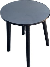 Masuta cafea rotunda HouseXL® Black Coffee Table, Din MDF, Diametru 35 cm, Pentru living si terasa, Inaltime 36 cm, Negru