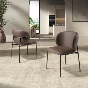 Scaun modern design italian, Piele Sintetica Maro