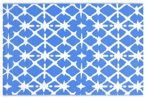 Covor de exterior, albastru/alb, 160x230 cm, pp