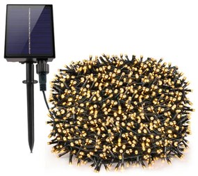 Instalatie solara liniara, bec clar, 100 metri, diverse culori