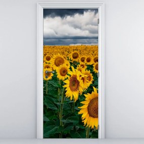 Fototapet pentru ușă - Câmp cu floare soarelui (95x205cm)
