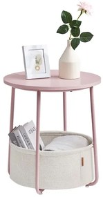 Măsuță laterală NOIRA roz/albă