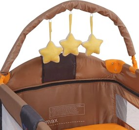 Pătuț de călătorie, portocaliu/gri