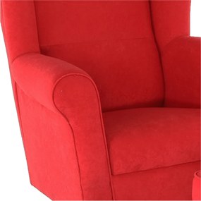 Fotoliu cu urechi cu taburete Aevo (Roșu). 772638