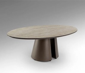 Masuta ovala din metal si MDF Samara 130x70cm